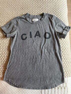 Sol Angeles Gray 'CIAO' Women’s  Tee Small